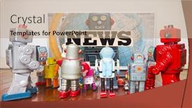  Presentation with fake news - Presentation with concept-watching-fake-news background and a coral colored foreground