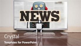  Presentation with fake news - Cool new presentation with concept-watching-fake-news backdrop and a tawny brown colored foreground