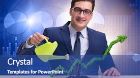  Presentation with investment - Audience pleasing slides consisting of economy footprint - businessman in investment concept watering backdrop and a ocean colored foreground