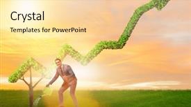  Presentation with footprint - Slides featuring economy footprint - businessman in investment concept watering background and a blonde colored foreground