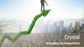  Presentation with investment - Audience pleasing presentation design consisting of economy footprint - businessman in investment concept watering backdrop and a gray colored foreground