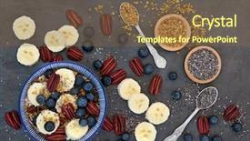  Presentation with food banana - Audience pleasing PPT theme consisting of concept with banana muesli pollen backdrop and a tawny brown colored foreground