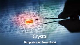  Presentation with computer security - Beautiful PPT theme featuring concept with binary code security backdrop and a teal colored foreground