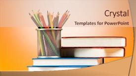  Presentation with back school - Amazing theme having concept with books and pencil backdrop and a lemonade colored foreground