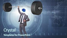  Presentation with brain - Colorful slide deck enhanced with concept with brain man backdrop and a ocean colored foreground