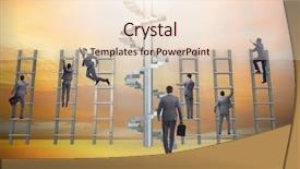  Presentation with competition - Slide set featuring concept with businessman beating competitors background and a lemonade colored foreground