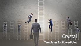  Presentation with competition - Theme enhanced with concept with businessman beating competitors background and a gray colored foreground