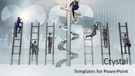  Presentation with competition - Slide set featuring concept with businessman beating competitors background and a lemonade colored foreground