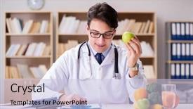  Presentation with fruits - Slide set with concept with fruits and vegetable background and a light blue colored foreground