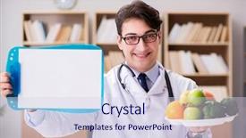  Presentation with fruits and vegetables - Theme consisting of concept with fruits and vegetable background and a  colored foreground