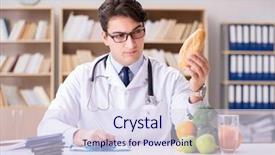  Presentation with fruit - Slide deck enhanced with concept with fruits and vegetable background and a sky blue colored foreground