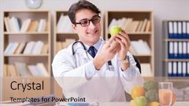  Presentation with fruits - Amazing slide set having concept with fruits and vegetable backdrop and a  colored foreground