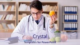  Presentation with frame of fruits and vegetables - Presentation theme featuring concept with fruits and vegetable background and a sky blue colored foreground