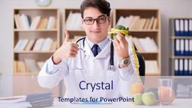  Presentation with fruits - Presentation design enhanced with concept with fruits and vegetable background and a  colored foreground