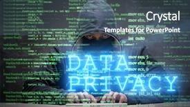  Presentation with data privacy - Amazing slide deck having concept with hacker stealing personal backdrop and a ocean colored foreground