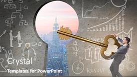  Presentation with success - Presentation design with concept-with-key-to-success background and a gray colored foreground