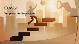  Presentation with key to success - Cool new theme with concept with key to success backdrop and a lemonade colored foreground