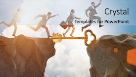  Presentation with key to success - Presentation design having concept with key to success background and a light blue colored foreground