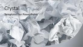  Presentation with recycling paper - Colorful PPT layouts enhanced with concept with lots of waste backdrop and a  colored foreground