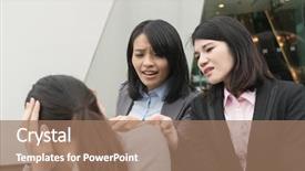  Presentation with bully - Slides having concept with man and woman background and a coral colored foreground