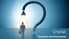  Presentation with swot analysis question mark word - PPT theme consisting of concept-with-question-mark background and a ocean colored foreground