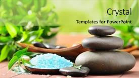  Presentation with crystals - Presentation theme having concept with toning sea crystal background and a yellow colored foreground