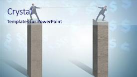  Presentation with war - Slide set consisting of concept with tug of war background and a sky blue colored foreground