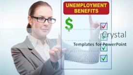  Presentation with unemployment - PPT theme enhanced with concept-with-unemployment-benefit-form background and a sky blue colored foreground