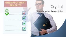  Presentation with unemployment - PPT theme enhanced with concept-with-unemployment-benefit-form background and a white colored foreground
