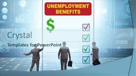  Presentation with benefit - Theme with concept-with-unemployment-benefit-form background and a cool aqua colored foreground