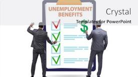  Presentation with unemployment - Presentation theme featuring concept-with-unemployment-benefit-form background and a light gray colored foreground