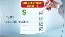  Presentation with benefit - Slide set featuring concept-with-unemployment-benefit-form background and a sky blue colored foreground