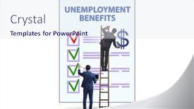  Presentation with benefit - Presentation theme having concept-with-unemployment-benefit-form background and a sky blue colored foreground
