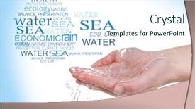  Presentation with water drop - Cool new PPT theme with concept of world's water backdrop and a sky blue colored foreground