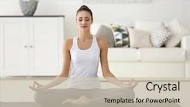  Presentation with exercise - Presentation theme enhanced with exercise in the modern room background and a soft green colored foreground