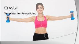  Presentation with lifestyle - Presentation theme consisting of concept young girl athlete fitnes background and a white colored foreground