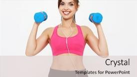  Presentation with lifestyle - Beautiful slide set featuring concept young girl athlete fitnes backdrop and a lemonade colored foreground