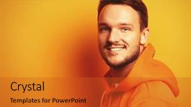  Presentation with lifestyle - PPT layouts having concept young man over yellow background and a  colored foreground
