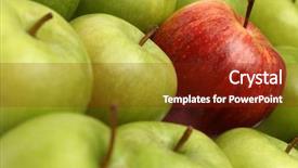  Presentation with green apple - Slide set having concepts - red apple between green background and a tawny brown colored foreground