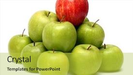  Presentation with green apple - PPT theme enhanced with concepts - red apple between green background and a yellow colored foreground