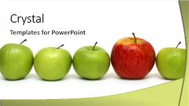  Presentation with red apple tree - Slide deck featuring concepts - red apple between green background and a white colored foreground