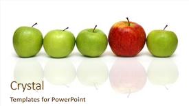  Presentation with green apple - Cool new theme with concepts - red apple between green backdrop and a cream colored foreground