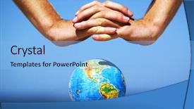  Presentation with world globe earth - Colorful slide deck enhanced with earth globe on the beach backdrop and a light blue colored foreground