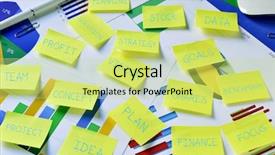  Presentation with business vision - Beautiful slide set featuring concepts such as strategy planning backdrop and a yellow colored foreground