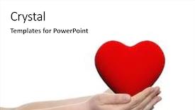  Presentation with human heart - Presentation design consisting of 3d heart held in human background and a white colored foreground
