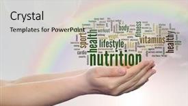  Presentation with science abstract - Beautiful presentation featuring conceptual abstract word cloud backdrop and a soft green colored foreground