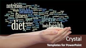  Presentation with abstract health - Colorful presentation theme enhanced with conceptual abstract word cloud backdrop and a tawny brown colored foreground