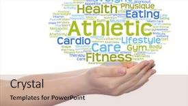  Presentation with science abstract - Slide set having conceptual abstract word cloud background and a coral colored foreground