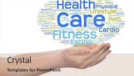  Presentation with abstract health - Audience pleasing presentation consisting of conceptual abstract word cloud backdrop and a coral colored foreground