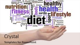  Presentation with science abstract - Presentation theme featuring conceptual abstract word cloud background and a coral colored foreground